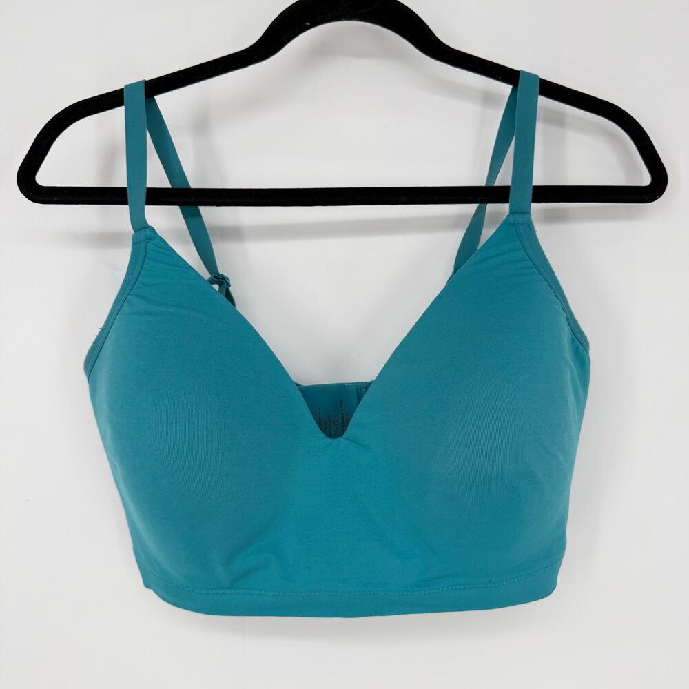 ThirdLove Seamless Stretch Cotton Wireless Bra XL++ Teal Padded Comfort Bra